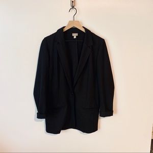J. Jill Ponte Knit Boyfriend Jacket Blazer Black M